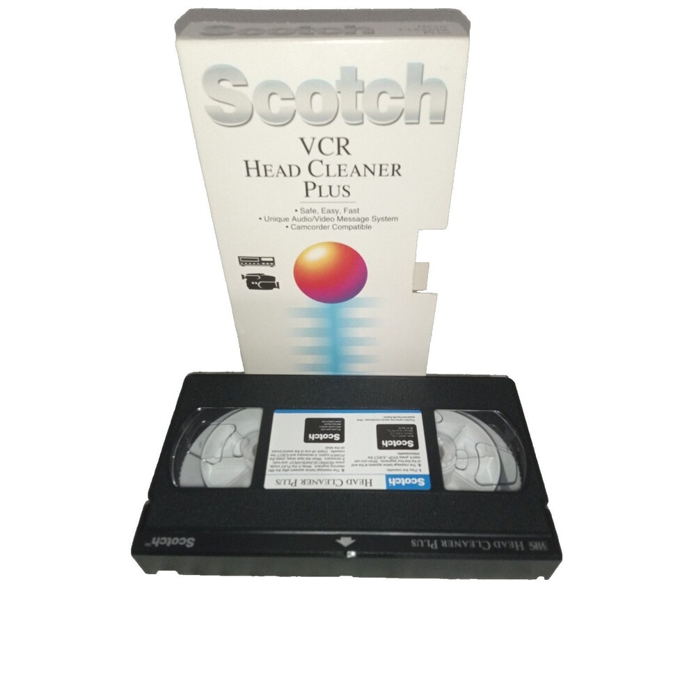 Scotch 3M VCR VHS Head Cleaning Plus Videocassette 1991 Vintage